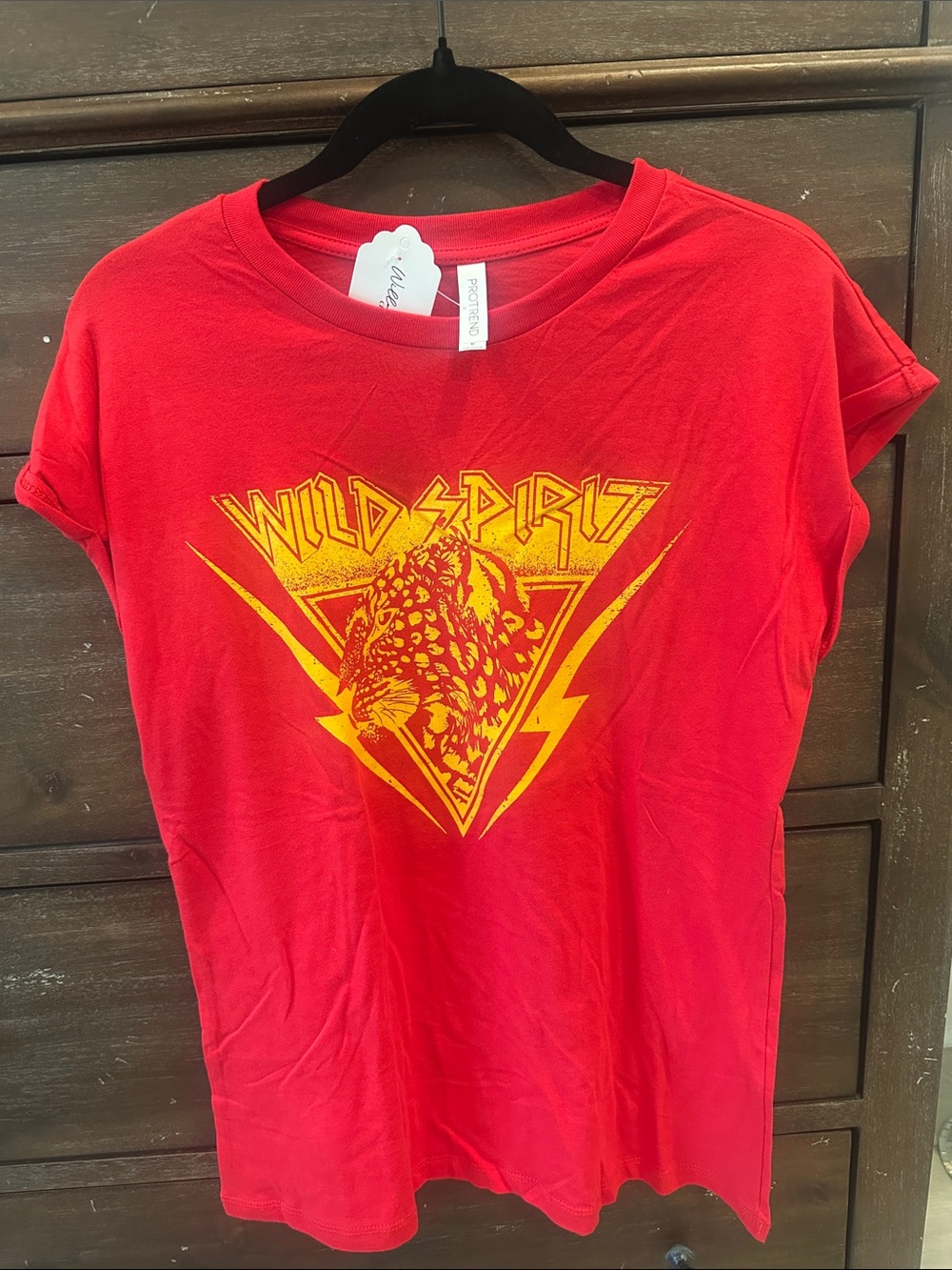 Spirit Red Tee with Yellow Wild Spirit Graphic